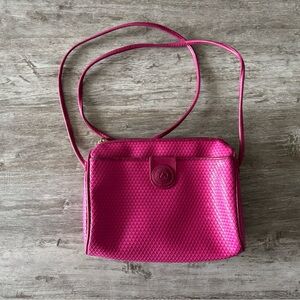 80s VTG Liz Claiborne Bag Crossbody Purse Pink Leather Classic Preppy Feminine